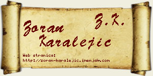 Zoran Karalejić vizit kartica